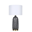 Pemberly Row Midnight Weave Art Glass Table Lamp with Gold Accents