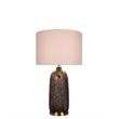 Pemberly Row Midnight Weave Art Glass Table Lamp with Gold Accents