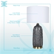 Pemberly Row Midnight Weave Art Glass Table Lamp with Gold Accents