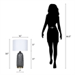 Pemberly Row Midnight Weave Art Glass Table Lamp with Gold Accents