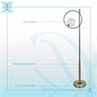 Pemberly Row Glass Orbs Metal Floor Lamp in Matte Black and Soft Gold