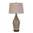 Pemberly Row Serene Stone Ceramic Table Lamp Set in Beige and Black