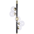Pemberly Row Orbit Metal Floor Lamp with Matte Black and Soft Gold Accents