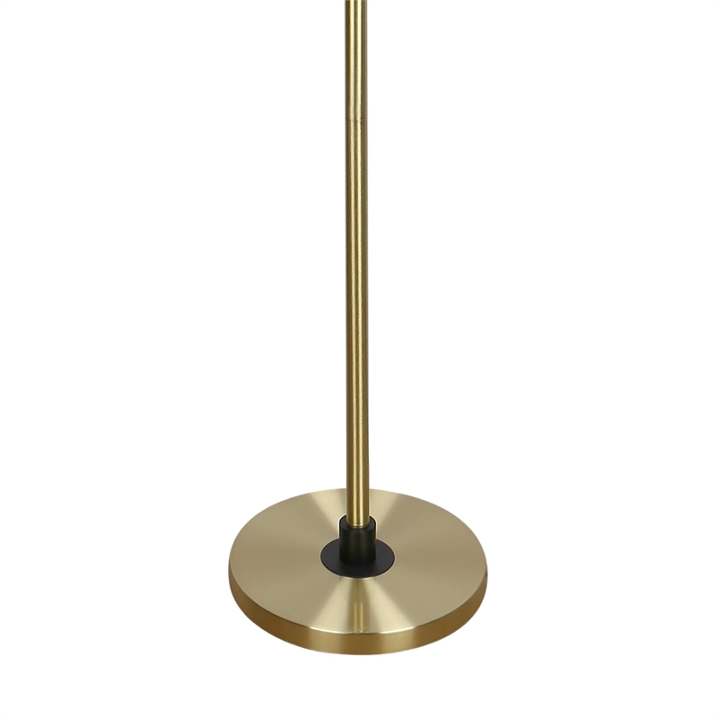 Pemberly Row Orbit Metal Floor Lamp with Matte Black and Soft Gold Accents