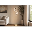 Pemberly Row Orbit Metal Floor Lamp with Matte Black and Soft Gold Accents