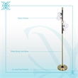 Pemberly Row Orbit Metal Floor Lamp with Matte Black and Soft Gold Accents