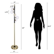 Pemberly Row Orbit Metal Floor Lamp with Matte Black and Soft Gold Accents