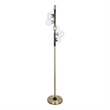 Pemberly Row Orbit Metal Floor Lamp with Matte Black and Soft Gold Accents