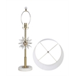 Pemberly Row Crystal Bloom Table Lamp with White Marble and Soft Gold