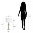 Pemberly Row Crystal Bloom Table Lamp with White Marble and Soft Gold