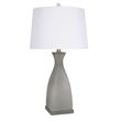 Pemberly Row Sage Elegance Art Glass Table Lamp in Green and Crystal