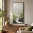 Pemberly Row Verdant Passage I Hand-Painted Abstract Art in Black Frame