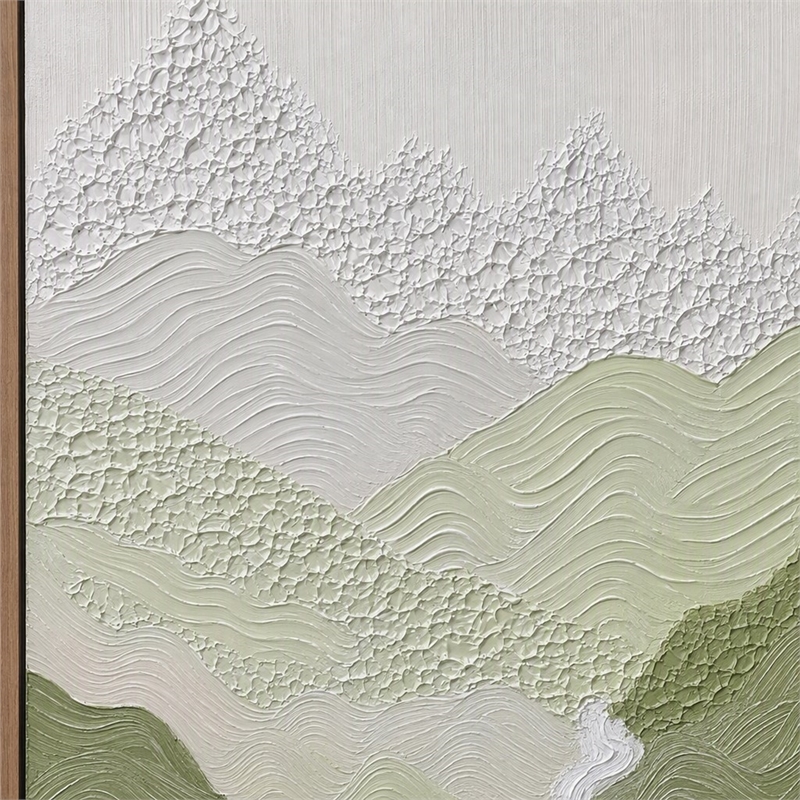 Pemberly Row Verdant Passage I Hand-Painted Abstract Art in Black Frame
