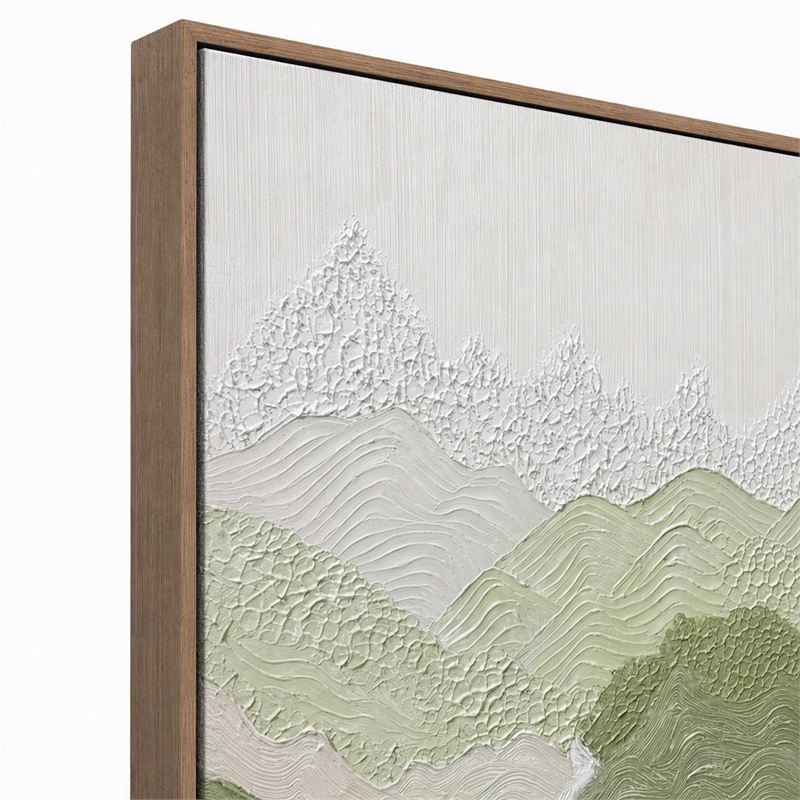 Pemberly Row Verdant Passage I Hand-Painted Abstract Art in Black Frame