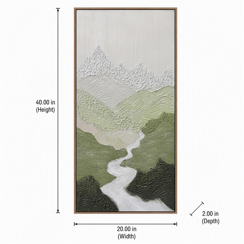 Pemberly Row Verdant Passage I Hand-Painted Abstract Art in Black Frame
