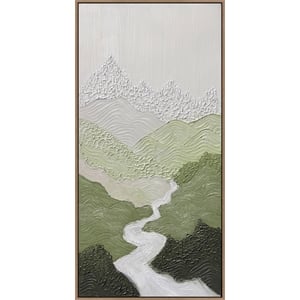 Pemberly Row Verdant Passage I Hand-Painted Abstract Art in Black Frame