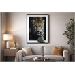 Pemberly Row Midnight Stalker II Leopard Portrait Gloss Canvas Black Frame