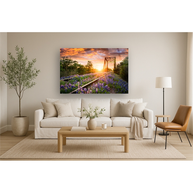 Pemberly Row Tempered Glass Wall Art in Multicolor - 40