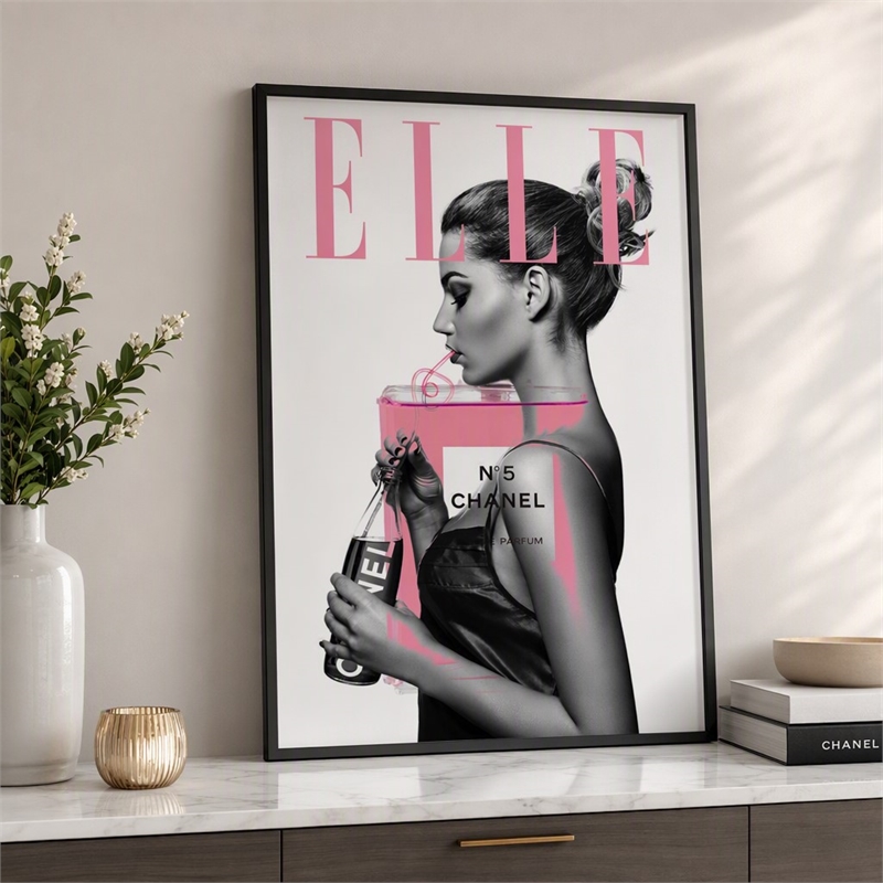 Pemberly Row Frameless Tempered Glass Wall Art in Pink - 40