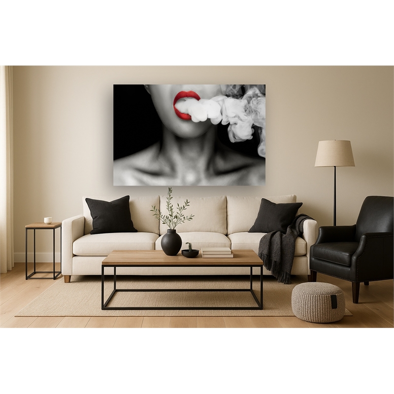 Pemberly Row Frameless Tempered Glass Wall Art in Black - 60