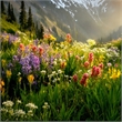 Pemberly Row Tempered Glass Art Green Alpine Panoramic Landscape 40