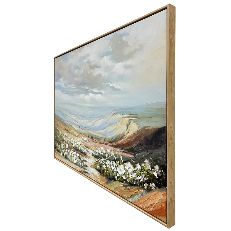 Pemberly Row Transitional Landscape Art with Light Wood Frame 30