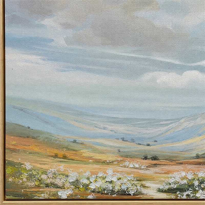 Pemberly Row Transitional Landscape Art with Light Wood Frame 30