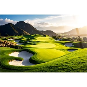 Pemberly Row Tempered Glass Art Green Scenic Panorama 40&quot x 60&quot Contemporary