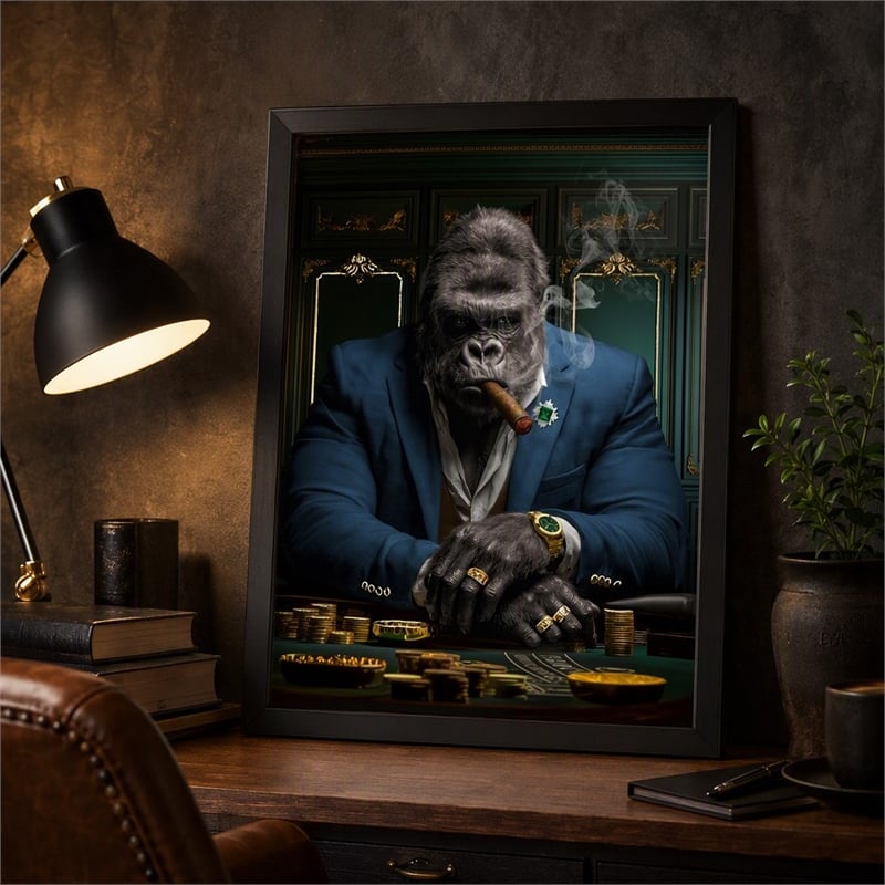 Pemberly Row Midnight Don Portrait Glass Wall Art 60