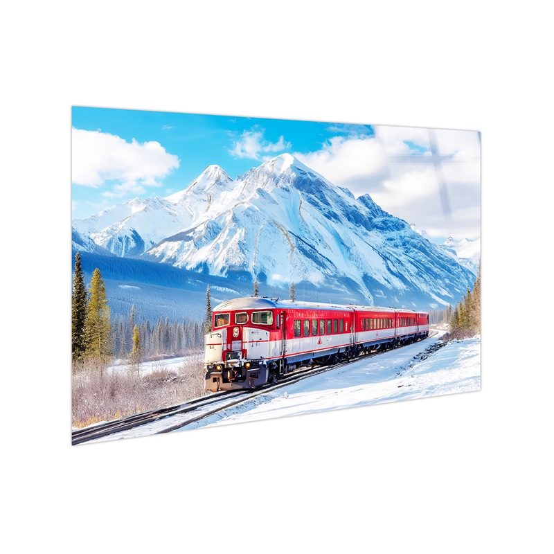 Pemberly Row Winter Rail Passage Tempered Glass Wall Art 40