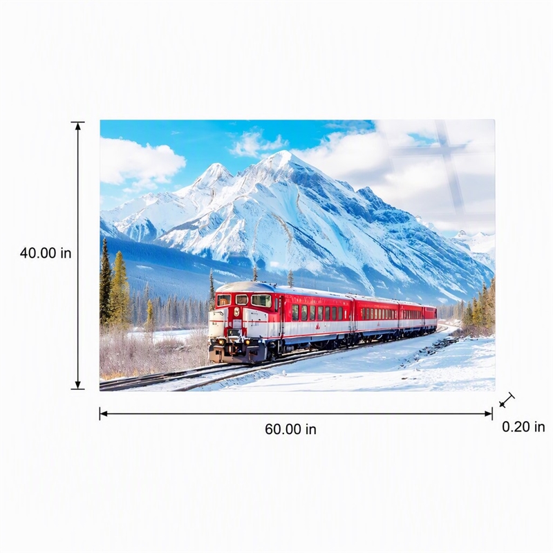 Pemberly Row Winter Rail Passage Tempered Glass Wall Art 40