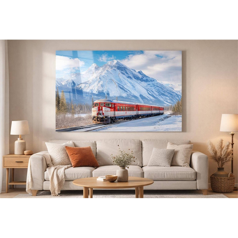 Pemberly Row Winter Rail Passage Tempered Glass Wall Art 40