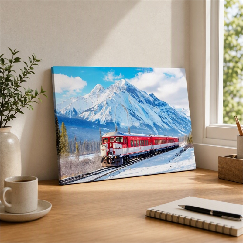 Pemberly Row Winter Rail Passage Tempered Glass Wall Art 40