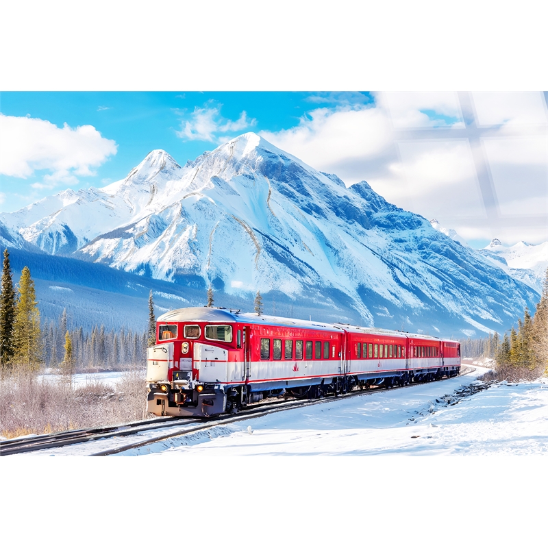 Pemberly Row Winter Rail Passage Tempered Glass Wall Art 40