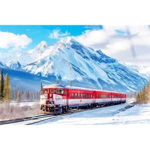 Pemberly Row Winter Rail Passage Tempered Glass Wall Art 40&quot x 60&quot