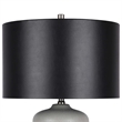 Pemberly Row Ceramic Table Lamp with Faux Leather Shade in Gray
