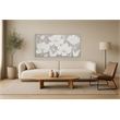 Pemberly Row Framed Canvas Floral Wall Art in Cream Wood Finish - 60