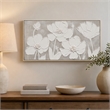 Pemberly Row Framed Canvas Floral Wall Art in Cream Wood Finish - 60
