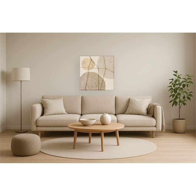 Pemberly Row Textured Abstract Canvas Wall Art - Circular Multi-Color Design