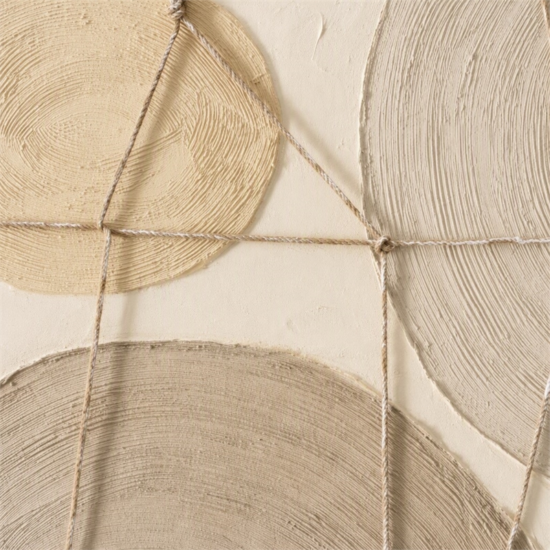 Pemberly Row Textured Abstract Canvas Wall Art - Circular Multi-Color Design