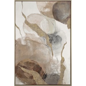Pemberly Row Framed Canvas Wall Art in Champagne Wood Frame - Ethereal Whispers