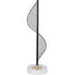Pemberly Row Spiral Table Lamp in Matte Black and Gold with Marble Base