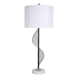 Pemberly Row Spiral Table Lamp in Matte Black and Gold with Marble Base