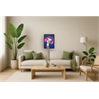 Pemberly Row Multicolor LED Neon Ostrich Canvas Wall Art with Wood Frame