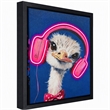 Pemberly Row Multicolor LED Neon Ostrich Canvas Wall Art with Wood Frame