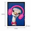 Pemberly Row Multicolor LED Neon Ostrich Canvas Wall Art with Wood Frame