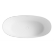 Pemberly Row 59-Inch Black & White Matte Resin Oval Soaking Bathtub