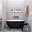 Pemberly Row 59-Inch Black & White Matte Resin Oval Soaking Bathtub