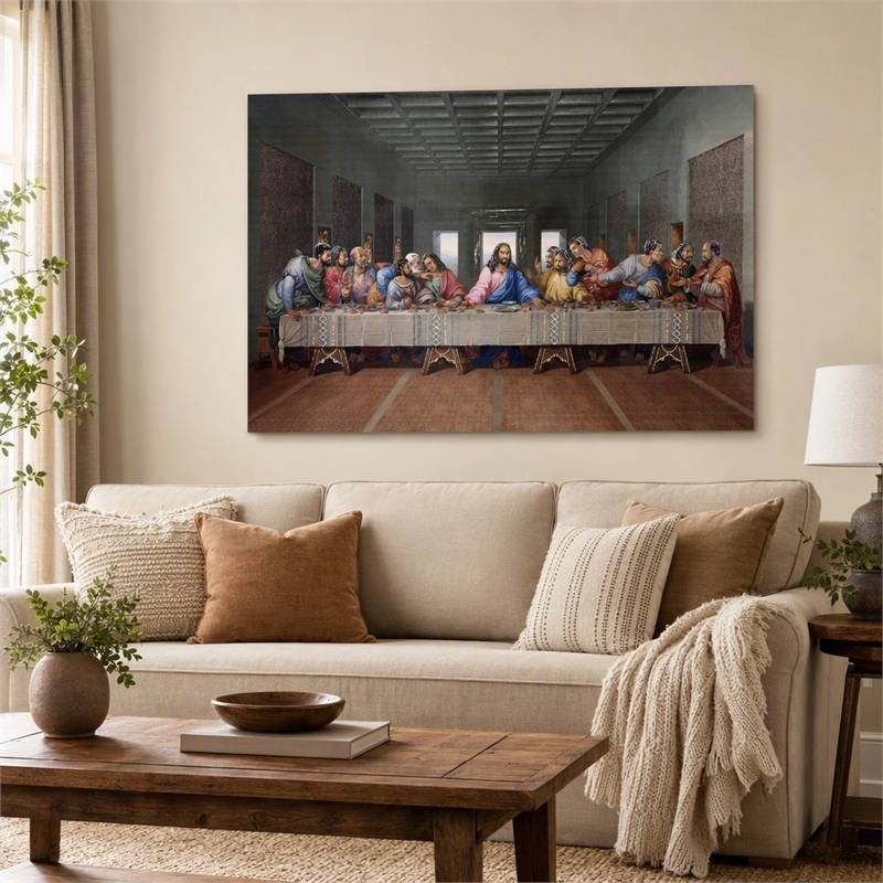 Pemberly Row Frameless Tempered Glass Wall Art Depicting Ethnic Last Supper