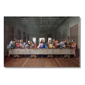 Pemberly Row Frameless Tempered Glass Wall Art Depicting Ethnic Last Supper